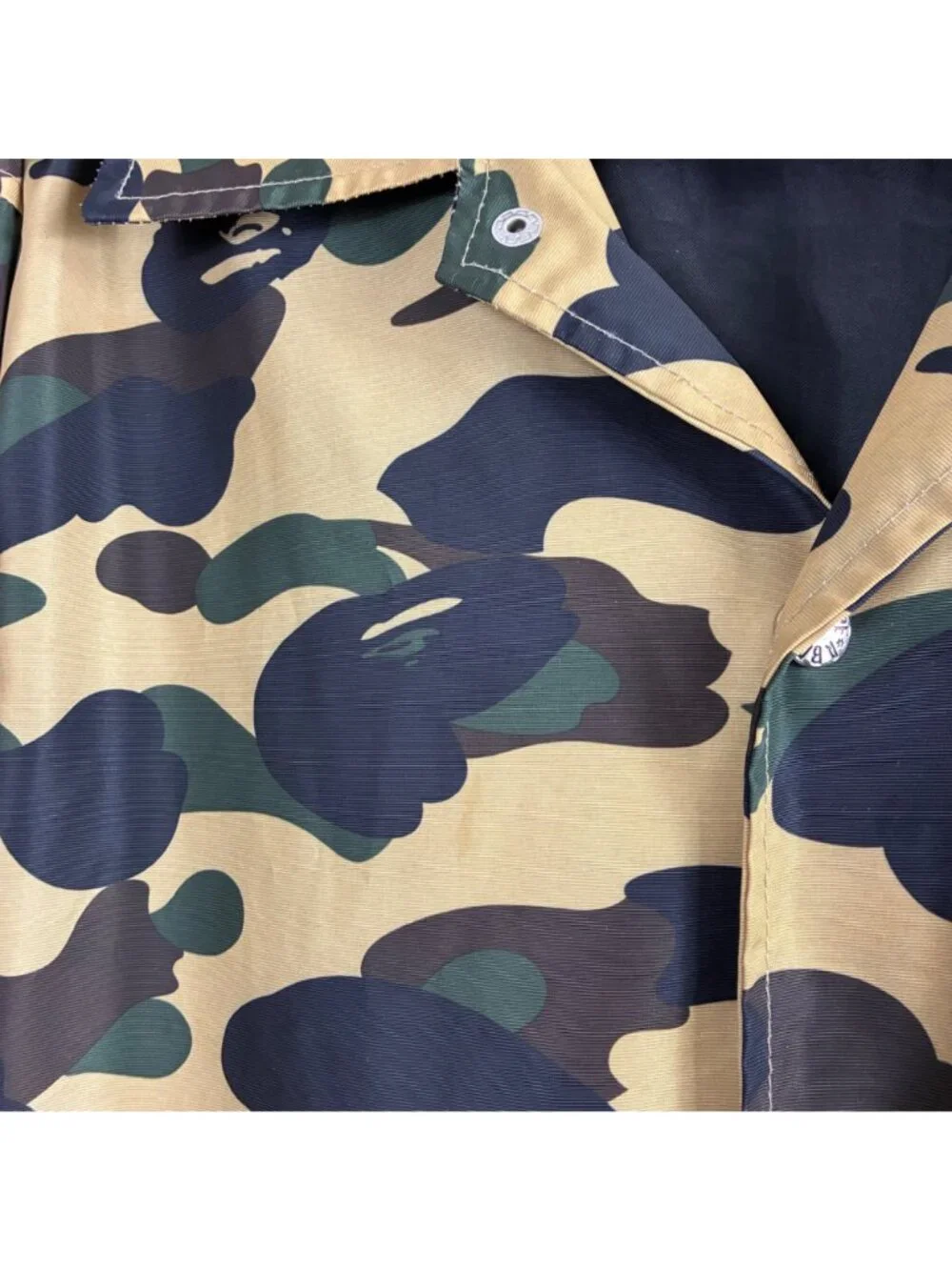 A Bathing Ape 1st Camo Coach Jacket XL Harajuku Streetwear Yellow Camouflage